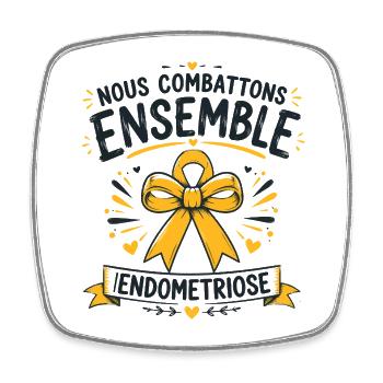 sensibilisation endométriose - Magnet carré - blanc - Devant