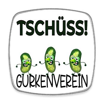 Abschied Kollegen Gurkenverein - Viereckiger Kühlschrankmagnet - Weiß - Vorne