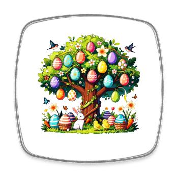 Easter Garden EggTree - Square fridge magnet - white - Front