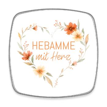 Sage-femme avec cœur - Personnalisable - Magnet carré - blanc - Devant