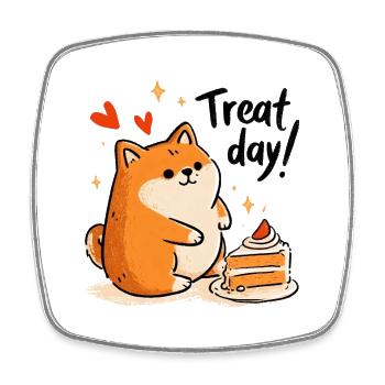 Treat Day! - Square fridge magnet - white - Front