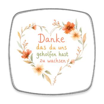 Danke dass du uns beim Wachsen geholfen hast! - Viereckiger Kühlschrankmagnet - Weiß - Vorne