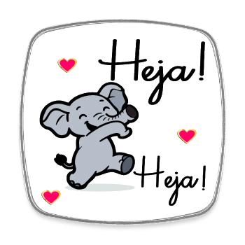 Hello Elephants - Square fridge magnet - white - Front