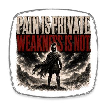 Pain Is Private Weakness Is Not Spartan Gym Shirt - Square fridge magnet - white - Front