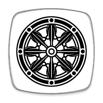 Dharma Wheel - Square fridge magnet - white - Front