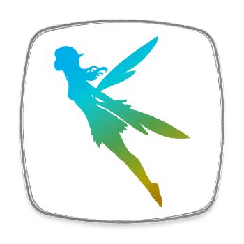 Gradient fairy with wings - Square fridge magnet - white - Front