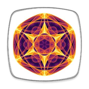 Solar Mandala – Math Art - Square fridge magnet - white - Front