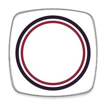 Cadre circulaire vide - Ajoutez votre propre design de texte - Magnet carré - blanc - Devant