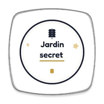 Jardin secret  - Magnet carré - blanc - Devant