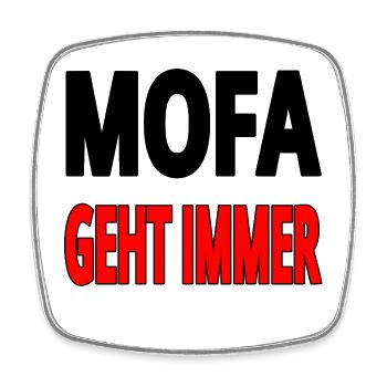 Mofa - Viereckiger Kühlschrankmagnet - Weiß - Vorne