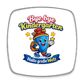 Abschied vom Kindergarten - Viereckiger Kühlschrankmagnet - Weiß - Vorne
