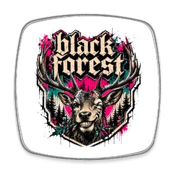 Black Forest Deer Motif - Square fridge magnet - white - Front
