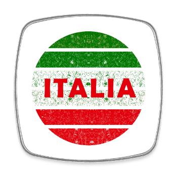 Italia Retro-Grunge Kreis - Viereckiger Kühlschrankmagnet - Weiß - Vorne