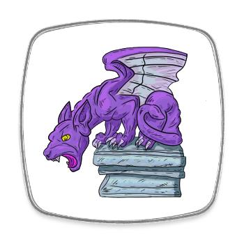 Gargouille Violette - Magnet carré - blanc - Devant