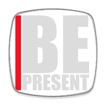 Soyez présent en ce moment, ici et maintenant Texte de citation - Magnet carré - blanc - Devant
