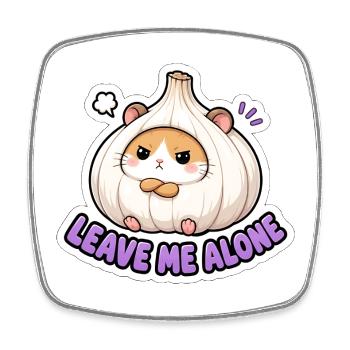 Laisse-moi tranquille mème mignon hamster à l’ail - Magnet carré - blanc - Devant