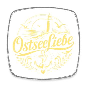 OstseeLiebe Leuchtturm Flair - Viereckiger Kühlschrankmagnet - Weiß - Vorne