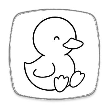 Cute chick for baby and kids - Square fridge magnet - white - Front