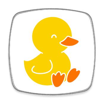 Cute yellow chick for kids - Square fridge magnet - white - Front