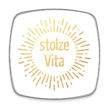 Sonne Dolce Vita Gold Lifestyle Print Bürohumor - Viereckiger Kühlschrankmagnet - Weiß - Vorne
