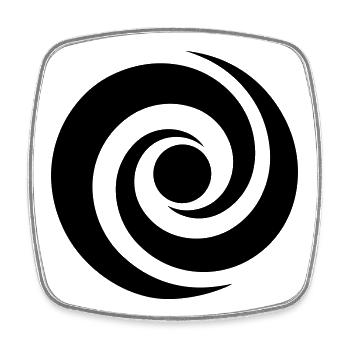 japonaise spirale - Magnet carré - blanc - Devant
