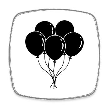 Birthday Balloons - Square fridge magnet - white - Front