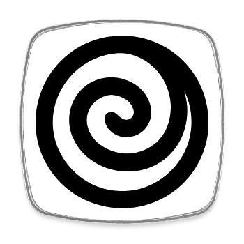 japonaise spirale - Magnet carré - blanc - Devant
