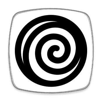japonaise spirale - Magnet carré - blanc - Devant