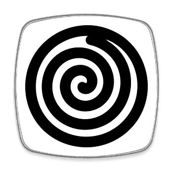 japonaise spirale - Magnet carré - blanc - Devant