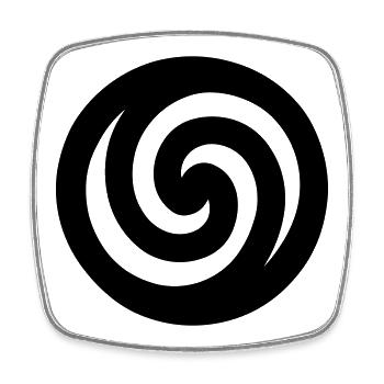 japonaise spirale - Magnet carré - blanc - Devant