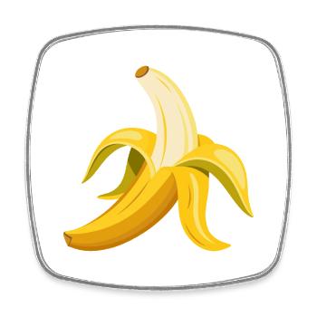 Banana Peeled - Square fridge magnet - white - Front