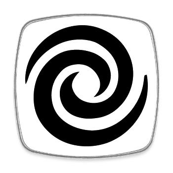 Japanese Spiral - Square fridge magnet - white - Front
