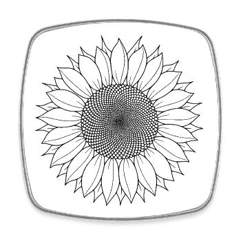 Sunflower Boho - Square fridge magnet - white - Front