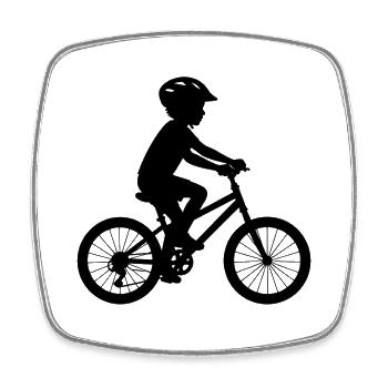 Fahrrad fahren - Viereckiger Kühlschrankmagnet - Weiß - Vorne