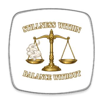 Scale Of Justice T-Shirt Balance Mindset Gift - Square fridge magnet - white - Front