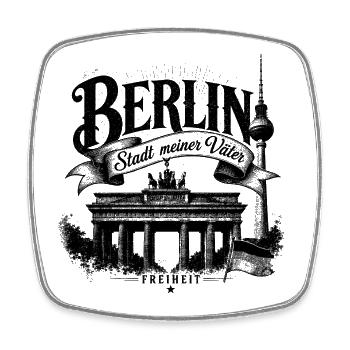 BERLIN - Stadt meiner Väter - Viereckiger Kühlschrankmagnet - Weiß - Vorne
