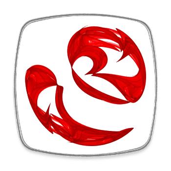 Tourbillon Rouge – Art du Chaos - Magnet carré - blanc - Devant
