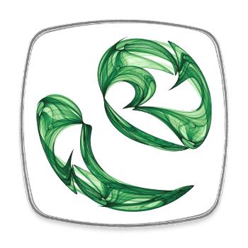 Dance of the Algae – Chaos Art - Square fridge magnet - white - Front