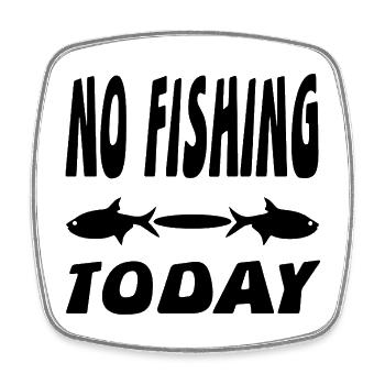 Angling - Square fridge magnet - white - Front