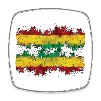 Paint Splash Rastafari Flag Mix - Square fridge magnet - white - Front
