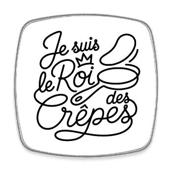 Je suis le Roi des Crêpes - Magnet carré - blanc - Devant