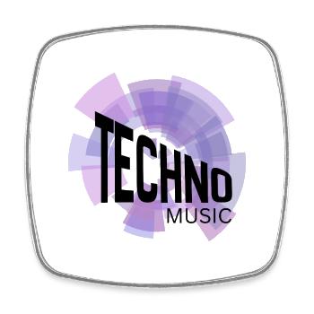 Neon Pulse Circular Music - Square fridge magnet - white - Front