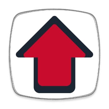 Arrow Symbol - Clean Minimal Icon Design - Square fridge magnet - white - Front
