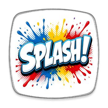 Comic lettering with splashes of paint – Pop Art Sty - Square fridge magnet - white - Front