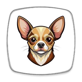 Chihuahua Dog - Square fridge magnet - white - Front