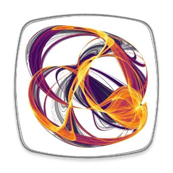 Firewalking – Chaos Theory Art - Square fridge magnet - white - Front