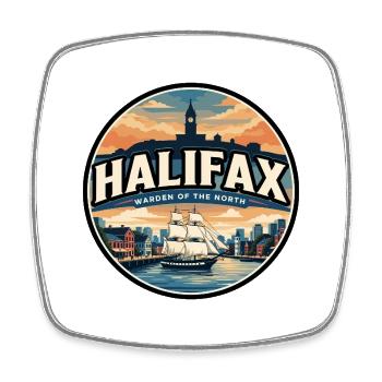 Retro Halifax Citadel Travel Badge - Square fridge magnet - white - Front