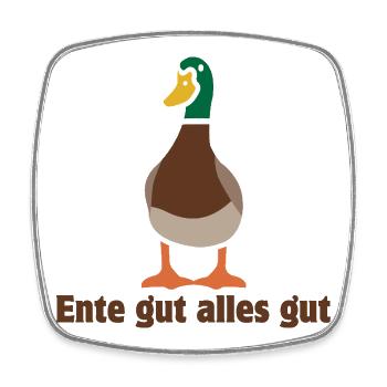 Ente gut alles gut | Cartoon - Viereckiger Kühlschrankmagnet - Weiß - Vorne
