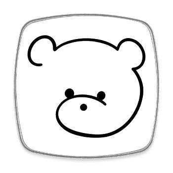 Cute teddy bear with button eyes - Square fridge magnet - white - Front