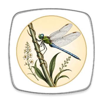 Dragonfly Emperor Anax Imperator - Square fridge magnet - white - Front